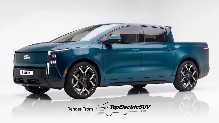 Renderingar visar prisvärda Ford Fathom el-pickup