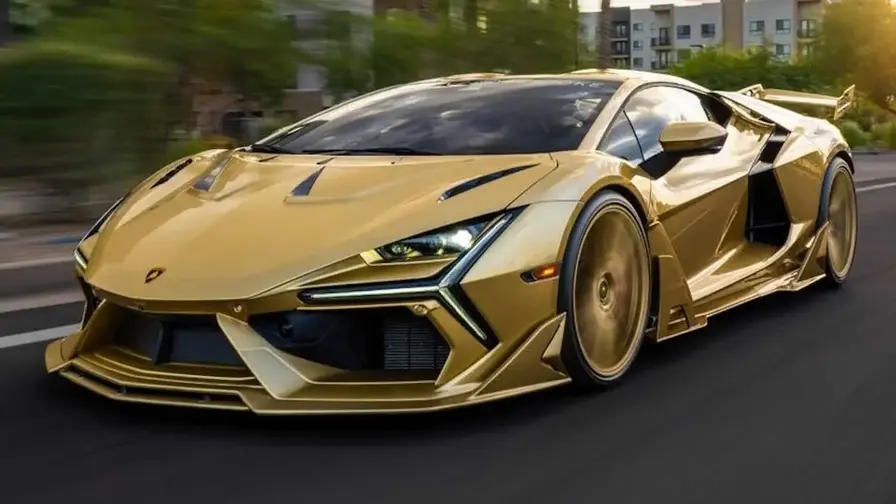 Gul Lamborghini Revuelto 2025 med komplett kolfiberpaket